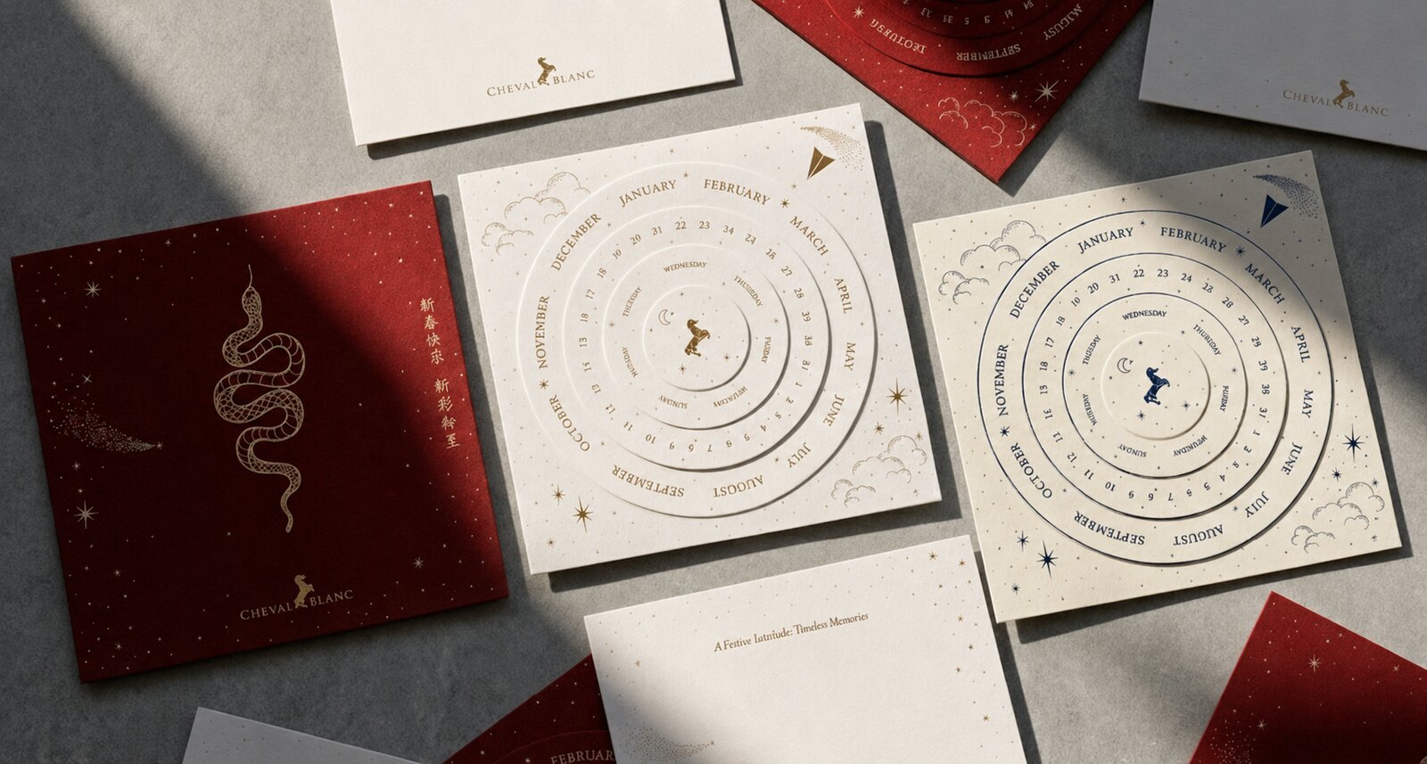 Cheval Blanc printed cards, detail