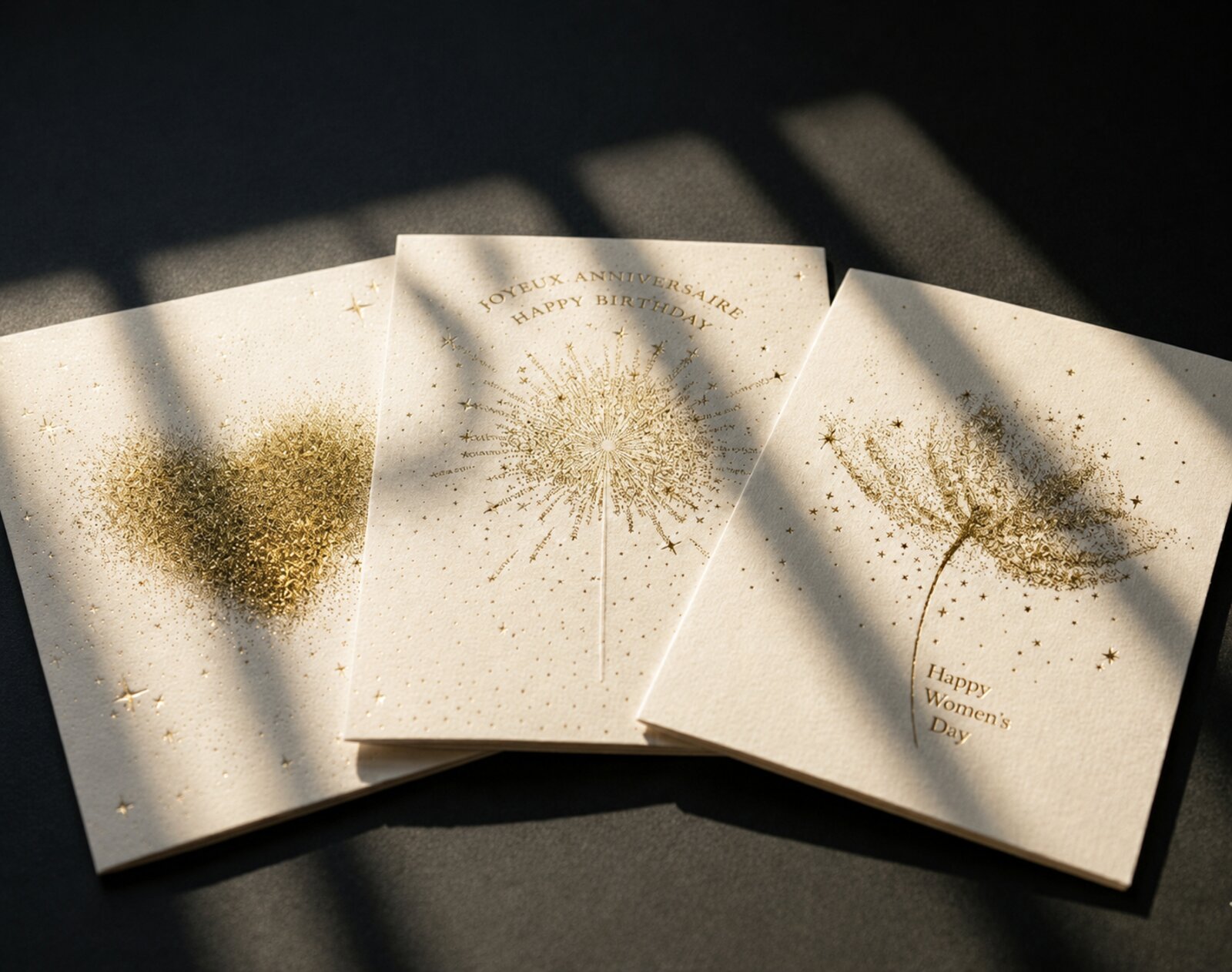 Cheval Blanc printed cards, trio